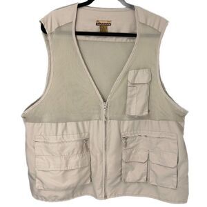 R&R Outdoors Cream Utility Fishing Vest Size XL